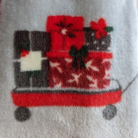 Boston Terrier Christmas Black White Dog Breed Plush Throw 50"x 70" Silver NWT - Picture 7 of 12